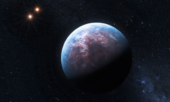  Hình ảnh mô phòng “siêu Trái đất” Gliese 667Cb quay quanh ngôi sao Gliese 667C. Ảnh minh họa: ESO / L. Calçada 