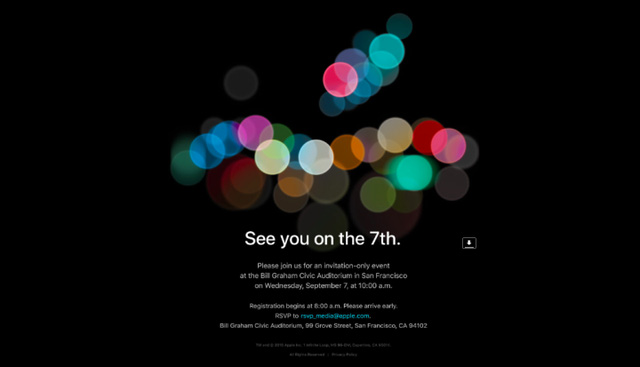  Apple chính thức gửi thư mời sự kiện ra mắt iPhone 7 vào ngày 7 tháng 9. 