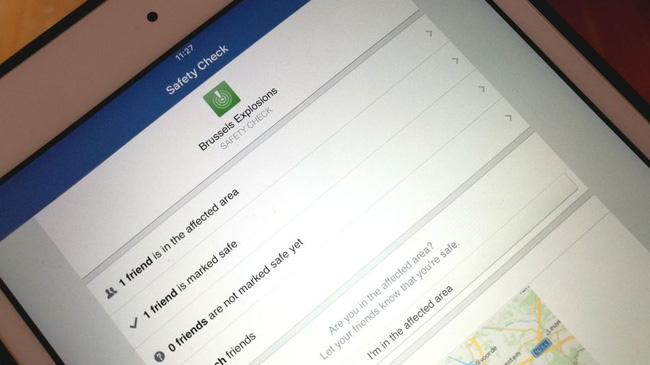  Tính năng Facebook Safety Check được Facebook kích hoạt sau vụ đánh bom khủng bố tại sân bay và nhà ga điện ngầm của Brussels (Bỉ). 