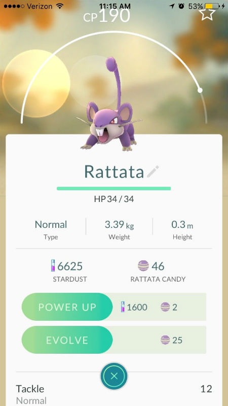  Trong khi đó Rattata cần 25 kẹo để tiến hóa 