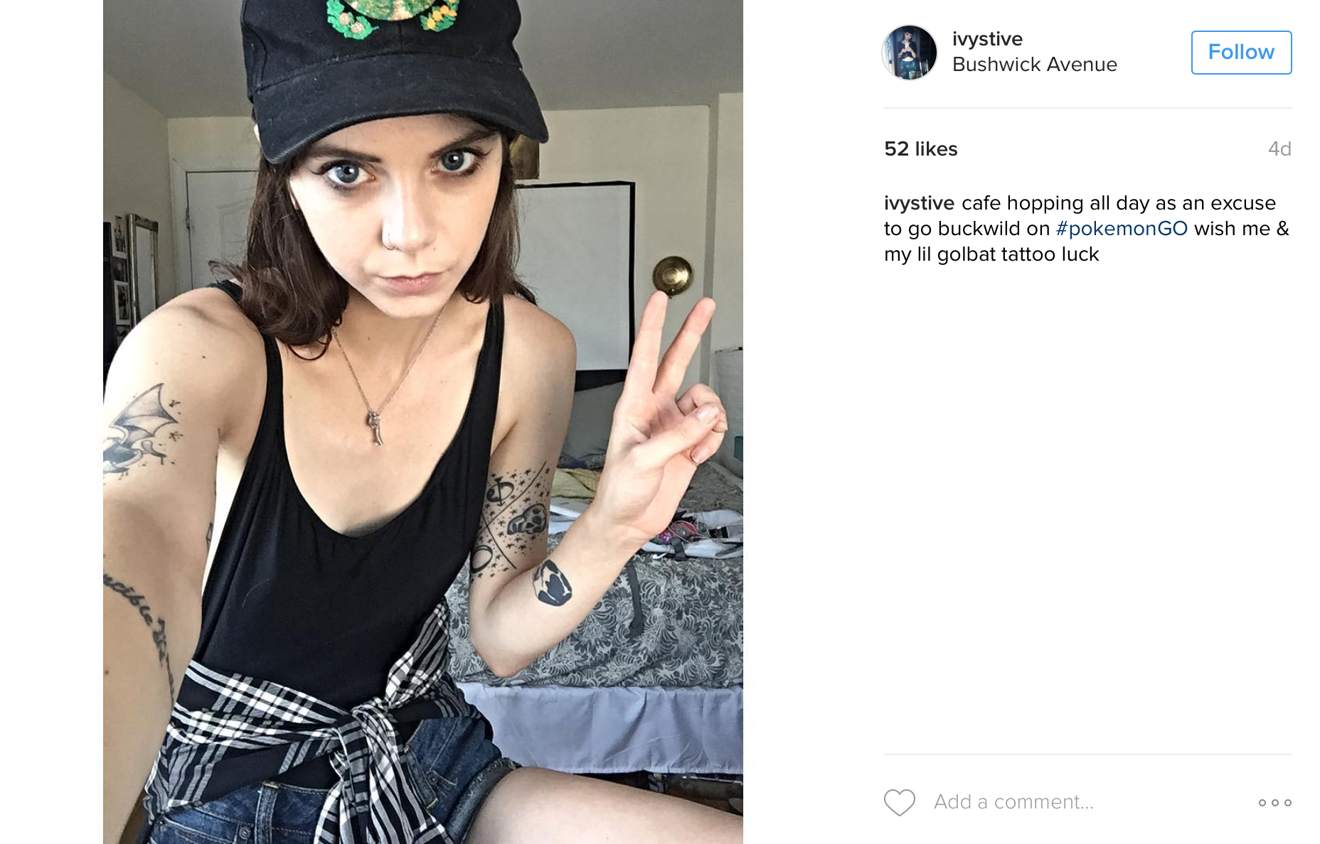  Trên Instagram của cô có khá nhiều chia sẻ về game Pokemon Go. 