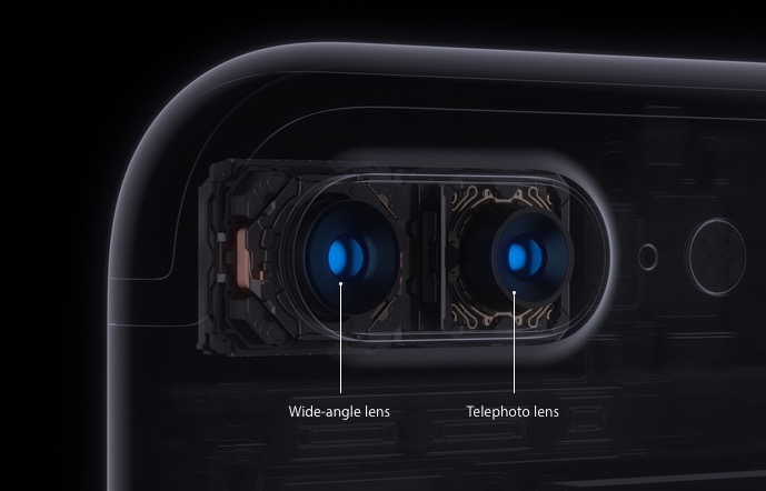  iPhone 7 Plus sở hữu hai ống kính: góc rộng và tele 