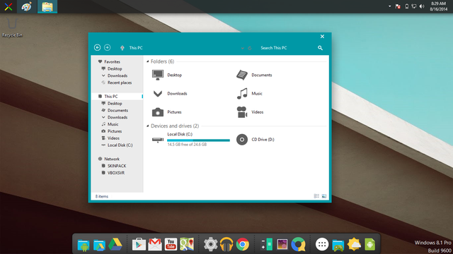 Giao diện Windows Explorer với các icon thiết kế phẳng