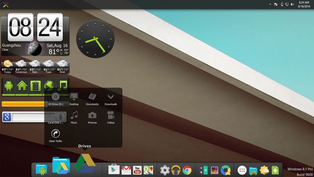 Giao diện desktop và các Widget đi kèm