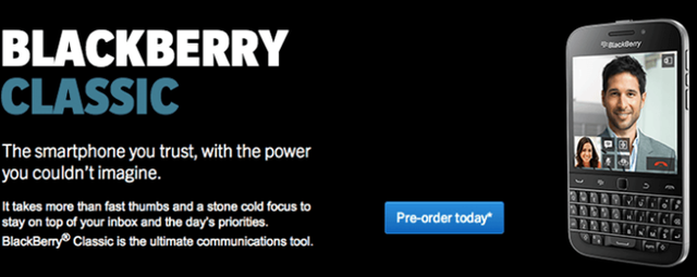 BlackBerry Classic đã cho nhận đặt hàng, giá 449 USD
