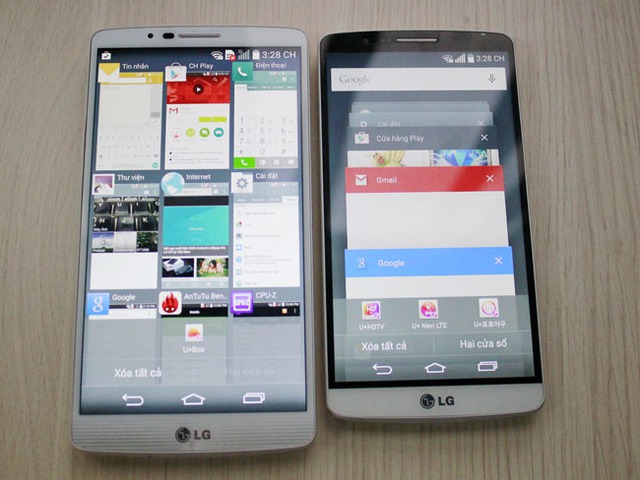 Là một phần trong giao diện Material mà Google đã từng công bố trong Android 5.0, giao diện đa nhiệm của LG G3 chạy Lollipop được thiết kế theo dạng thẻ.