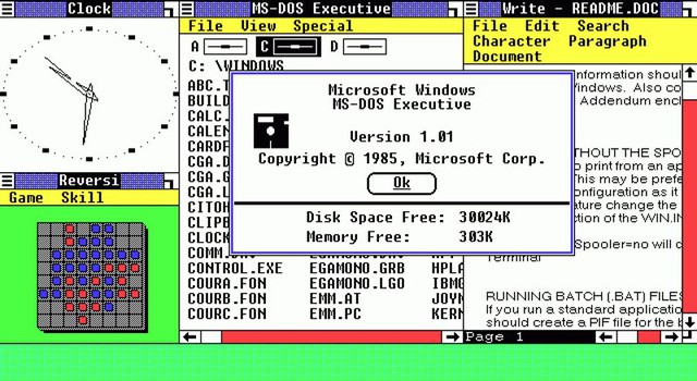  Hệ điều hành Windows 1.0. 
