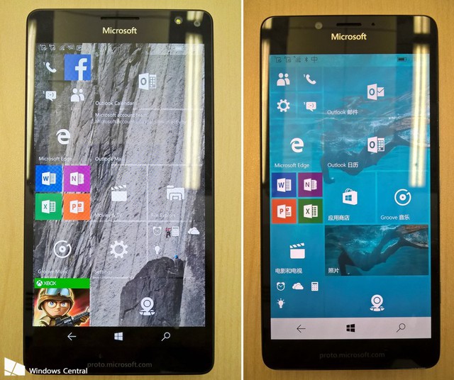  Lumia 950 XL (trái) và Lumia 950 (phải). 