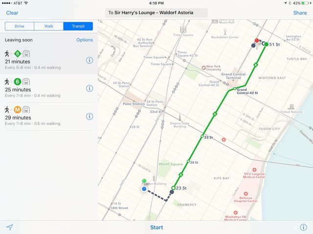Apple Maps now has public transit directions in iOS 9.