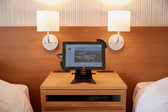 Tablets in the hotel rooms can be used to control lighting and other in-room amenities