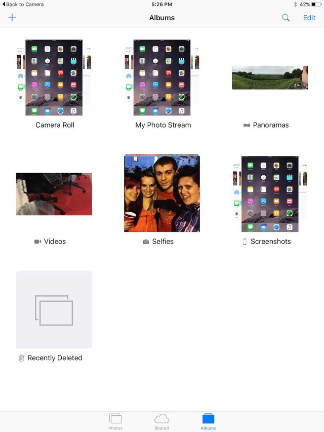 In the Photos app in iOS 9, youll notice theres a new folder just for selfies and screenshots.