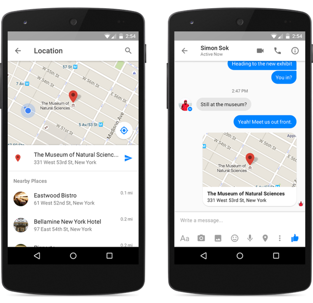 Messenger chia sẻ vị trí Android