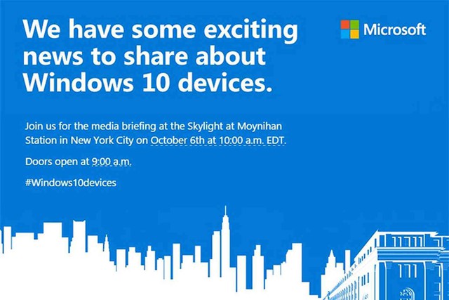  Thư mời sự kiện vào ngày 6/10 của Microsoft 