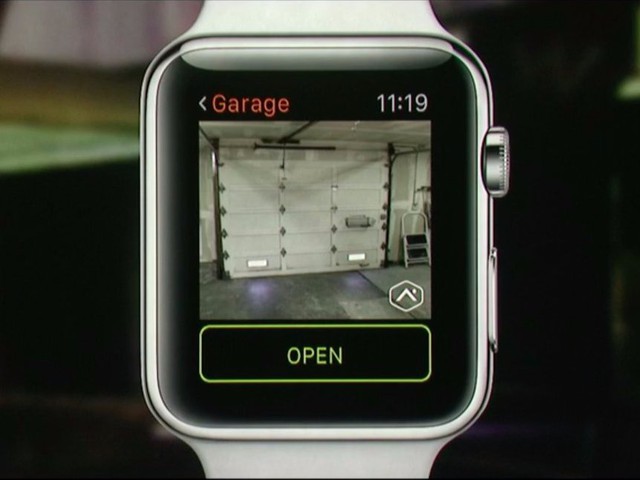 Open your garage door with Alarm.com.
