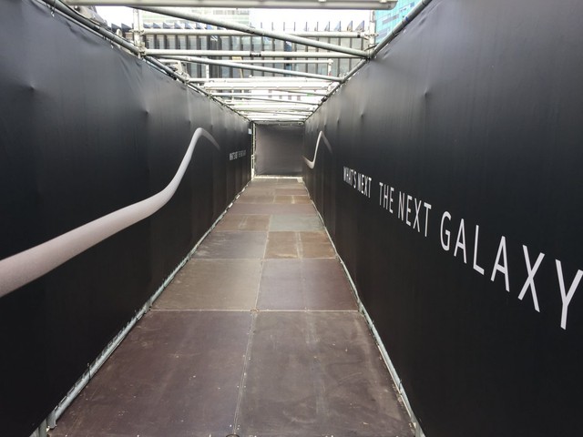 Samsung built this bridge, but the message on it is rather strange: Whats next the next Galaxy.
