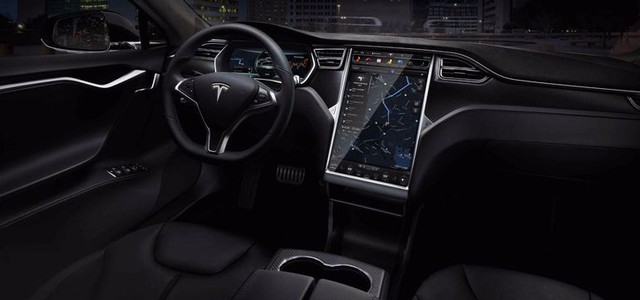The Tesla Model S P85 D interior remains unchanged
