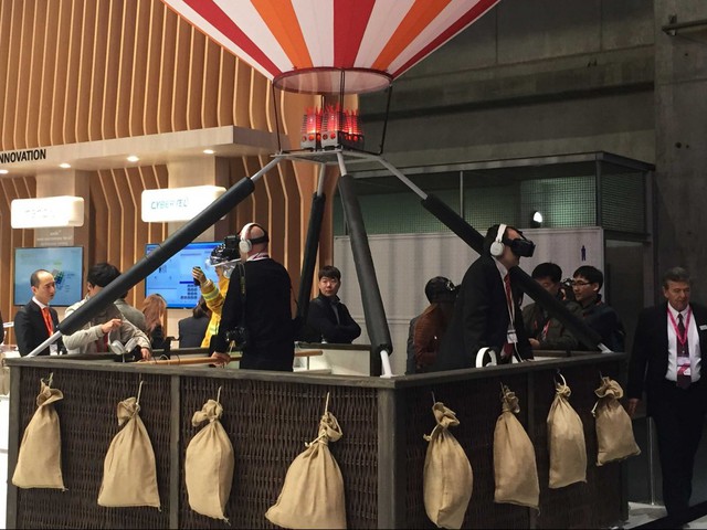 The Korean mobile carrier SK Telecom built this fake hot-air balloon to be used with its virtual reality headsets.