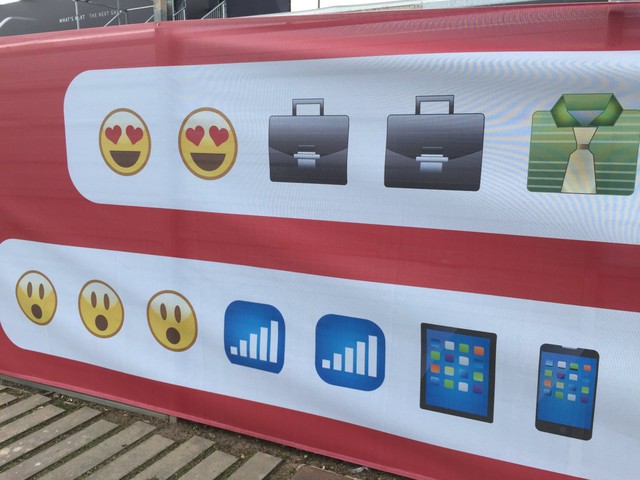 These emoji signs are meant to show how much people like technology.