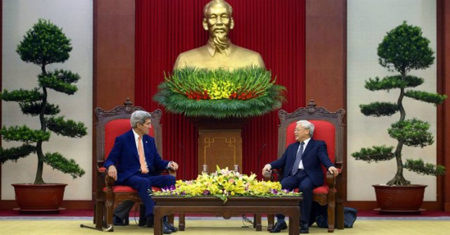  Tổng bí thư Nguyễn Phú Trọng tiếp Ngoại trưởng Mỹ John Kerry. 