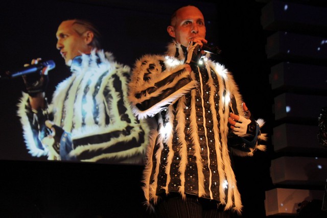 Zack Vorhies, founder of LED clothing brand Zackees, with his light up jacket.