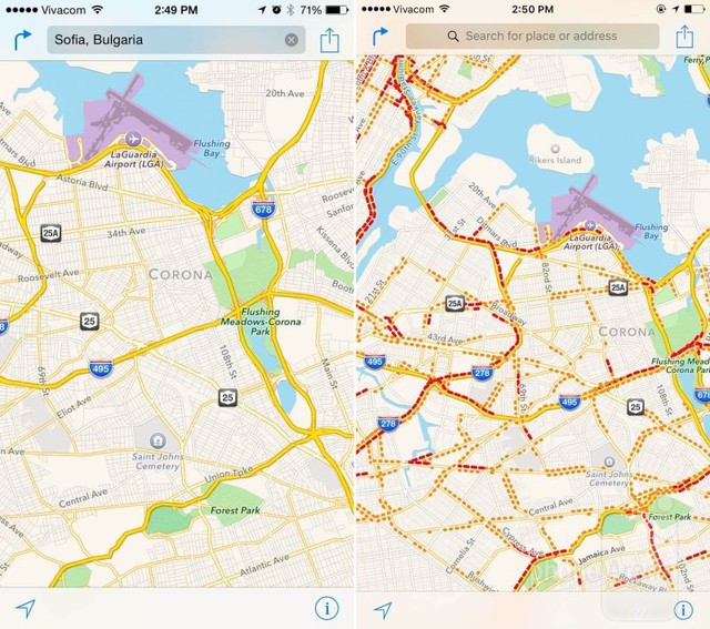 Traffic in Apple Maps