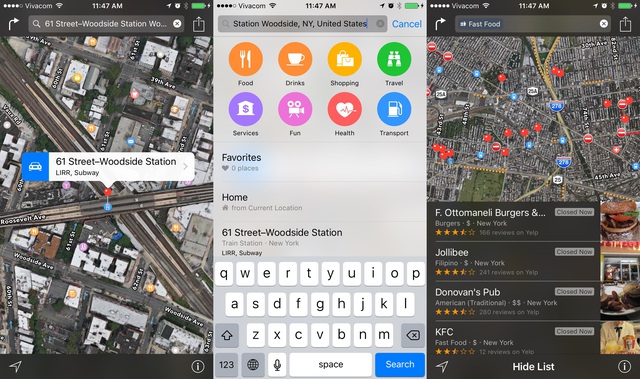  Ứng dụng bản đồ Apple trong iOS 9 đã được Apple nâng cấp chức năng gợi ý địa điểm. Tuy nhiên, tính năng này mới chỉ hỗ trợ ở Mỹ mà thôi. 