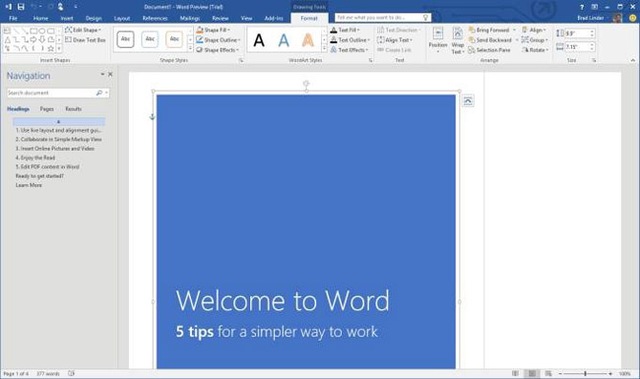 Microsoft tung ra bản thử nghiệm Office 2016 Public Preview