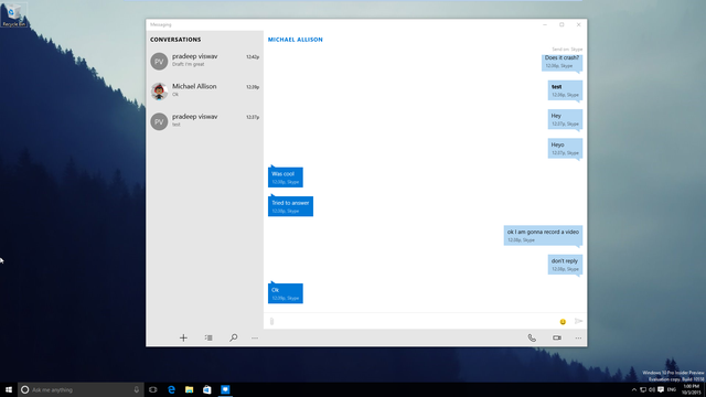  Ứng dụng Messaging đã đồng bộ luôn tải khoản Skype của người dùng 
