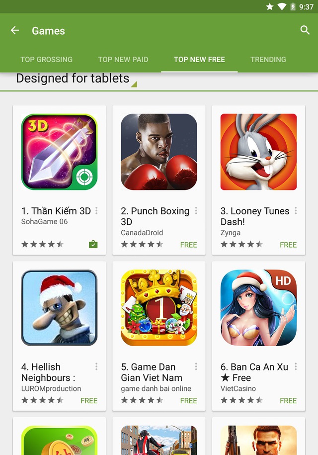 Thần Kiếm 3D liên tục giữ TOP 1 danh mục game miễn phí mới ra mắt trên Google Play
