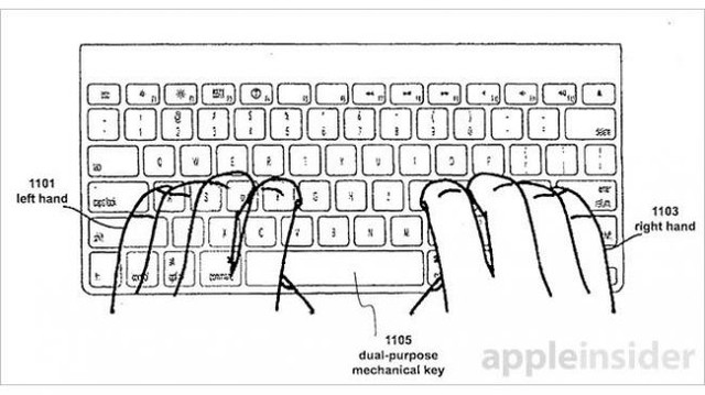 Mô tả thiết kế Fusion Keyboard với khả năng ấn 2 nấc của Apple