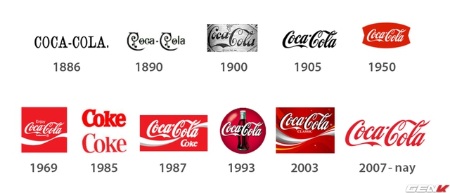 Thật thú vị khi logo hiện nay của Coca Cola lại không có quá nhiều khác biệt so với logo 102 năm trước của hãng.