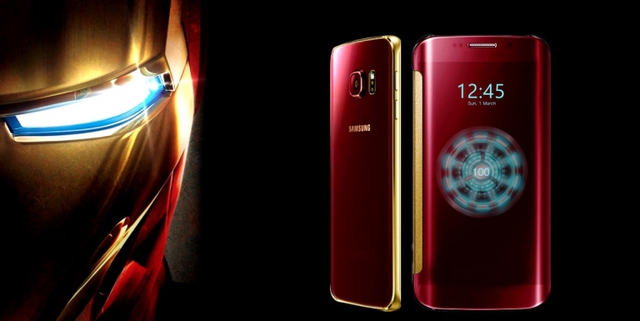 Chi&ecirc;́c Galaxy S6 Edge phi&ecirc;n bản Iron Man có sức c&ocirc;ng phá kh&ocirc;ng h&ecirc;̀ thua kém Tony Stark.