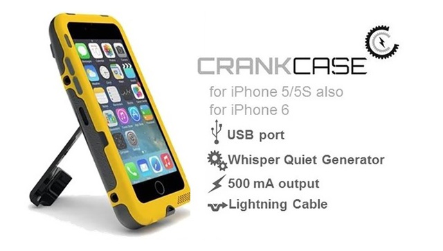 CrankCase là chiếc vỏ bảo vệ kiêm pin dự phòng tận dụng việc…quay tay để tạo ra năng lượng cho iPhone