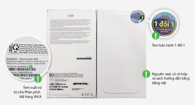 
Tem bảo h&agrave;nh 1 đổi 1 khi mua iPhone ch&iacute;nh h&atilde;ng
