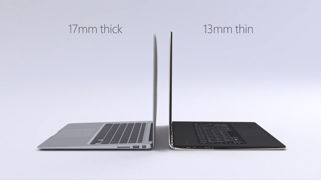 Macbook mỏng hơn so với Yoga 3 Pro