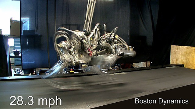 Robot Cheetah cho thấy tốc độ chạy nhanh siêu nhanh, thách thức kỷ lục gia chạy nhanh nhất thế giới hiện nay là Usain Bolt.