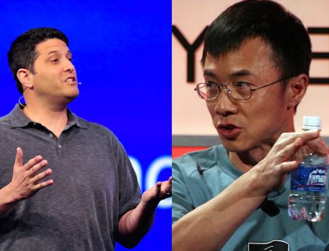 Terry Myerson (b&ecirc;n tr&aacute;i) v&agrave; Qi Lu (b&ecirc;n phải)