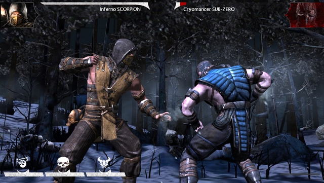  Hai nhân vật quen thuộc là Sub-Zero và Scorpion trong phiên bản Mortal Kombat X trên iOS. 