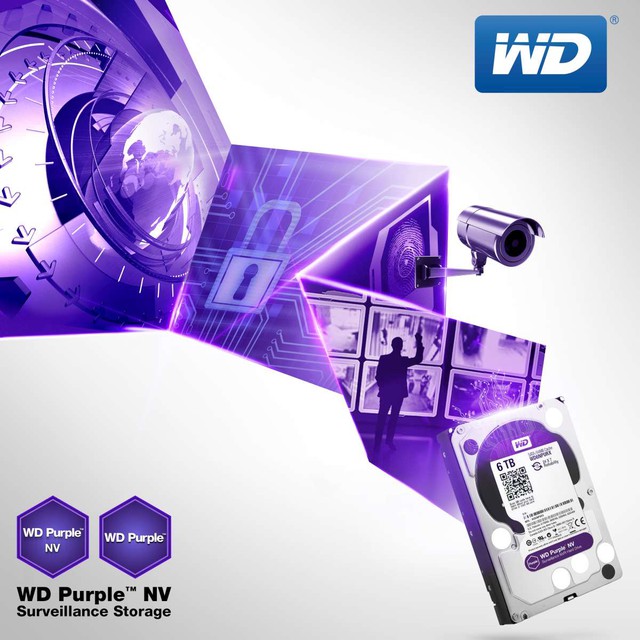 Ổ 3,5-inch WD Purple™ mới trang bị cho môi trường sử dụng hệ thống giám sát NVR.