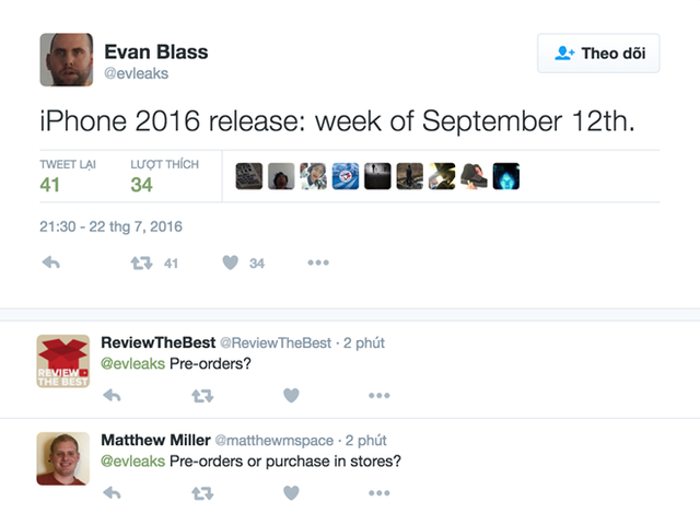  Evan Blass thông báo ngày iPhone thế hệ mới ra mắt. Ảnh: Twitter. 