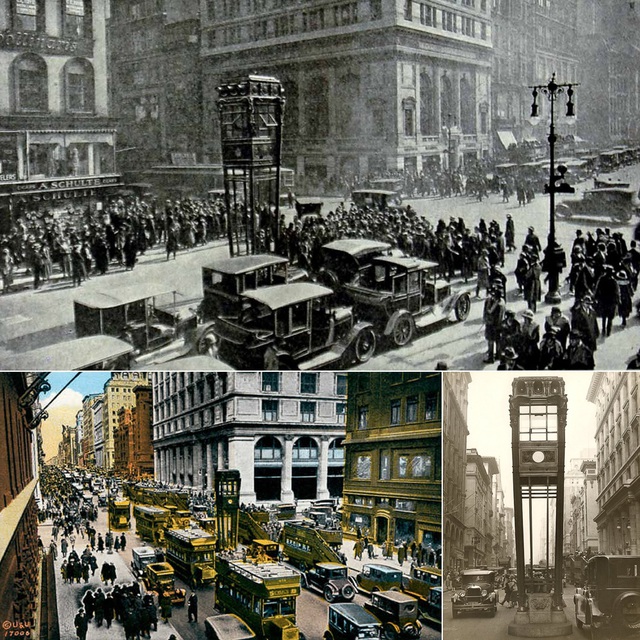  Fifth Avenue thời đó (và cho tới tận ngày nay) là một trong những con phố sầm uất nhất ở New York. Chính tại đây người ta đã quyết định lắp đặt những cây đèn giao thông bán tự động đầu tiên của thành phố - đó là những cái chòi lớn có cảnh sát ngồi ở trong. Loại đèn-chòi này vẫn còn phổ biến trên các đường phố New York cho đến tận năm 1929. 