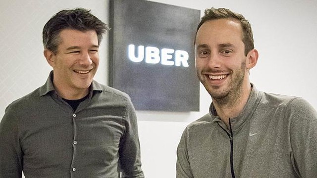  CEO của Uber, Travis Kalanick và Anthony Levandowski (phải), đồng sáng lập của Otto. 