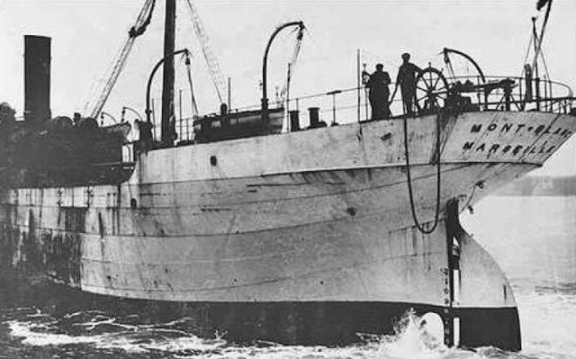  Cùng lúc ấy, con tàu SS Mont Blanc đang trên đường trở về đất mẹ Pháp, mang theo rất nhiều vật liệu nổ: 2.367 tấn acid picric, 62 tấn nitrocellulose, 250 tấn TNT và 246 tấn dầu benzen. 