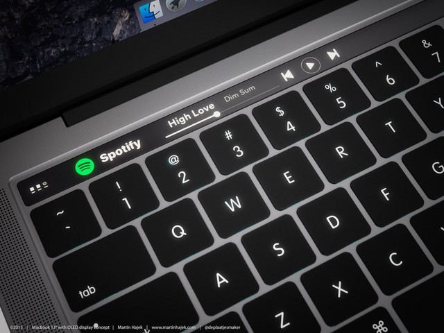 Concept dải màn hình cảm ứng trên MacBook Pro mới