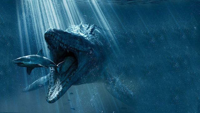  Bạn có tự tin chiến đấu với con mosasaurus này khi có súng 6 nòng trên tay không? 