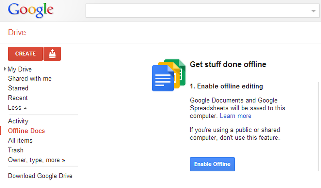  Bật tính năng offline cho Google Docs 