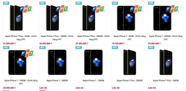 Một số đơn vị đã bắt đầu tung ra giá bán iPhone 7 chính hãng