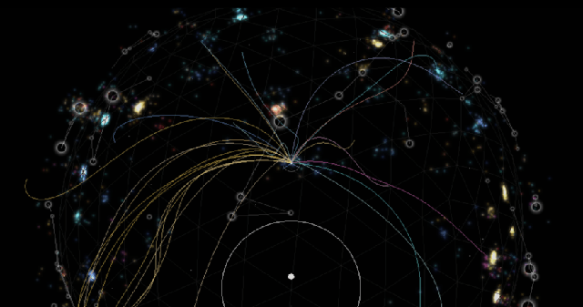  Wikiverse mô phỏng vũ trụ dưới dạng 3D bao gồm các thiên hà và ngôi sao tương ứng với những kiến thức trên Wikipedia. 