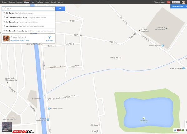 Một số hình ảnh Google Maps phiên bản mới tại Việt Nam