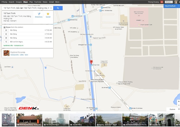 Một số hình ảnh Google Maps phiên bản mới tại Việt Nam